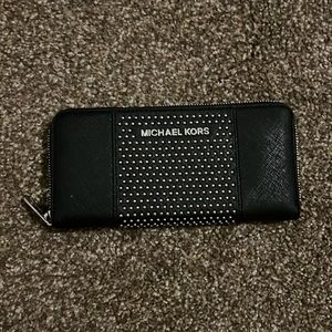 Studded Black Leather Michael Kors Wallet